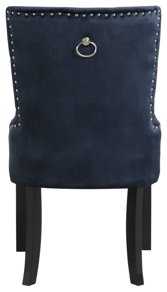 Varian II Side Chair, Black Velvet and Black Finish
