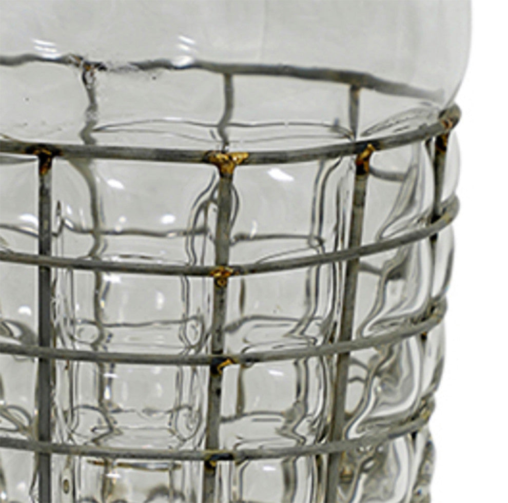 Consigned Wire Basket Glass Vase