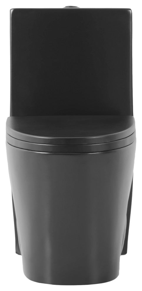 Fine Fixtures Dual-Flush Elongated One-Piece Toilet With High Efficiency Flush, Matte Black