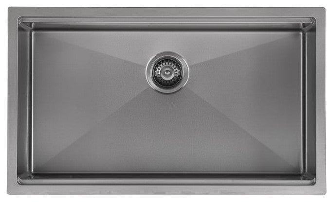 32 in. Single Bowl Undermount Kitchen Sink with in PVD Gunmetal