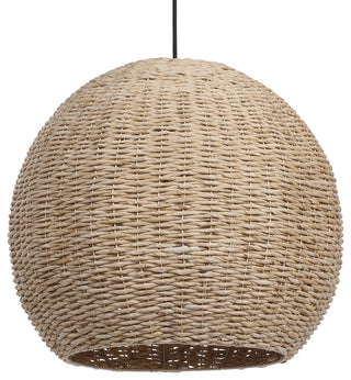 Elegant Large Round Seagrass Dome Pendant 1 Light Woven Sphere Ball Casual