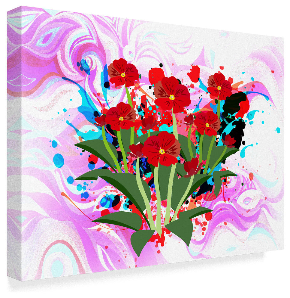 "Red Flowers" by Ata Alishahi, Canvas Art, 19"x14"