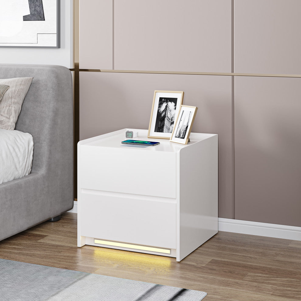 Modern Night Stands with Wireless charging, Audio, Fixed sensor light