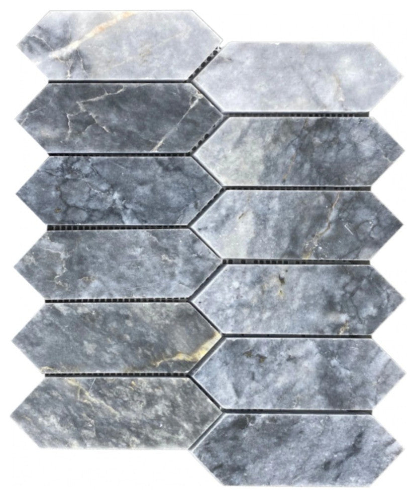 Luna Sky Marble Strada on 12"x12" Mesh Mosaic Tile (10 sqft per box)