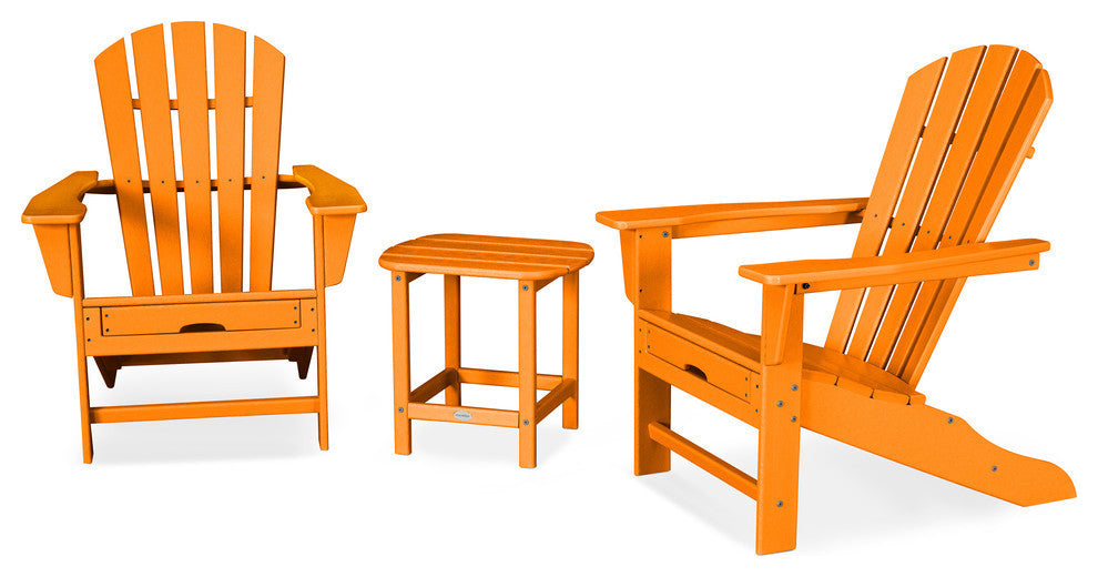 Polywood Palm Coast Ultimate Adirondack 3-Piece Set, Tangerine