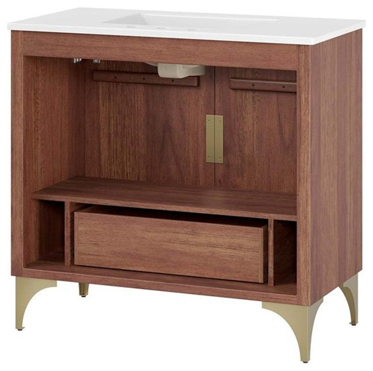 Daylight 36" Bathroom Vanity, White Walnut