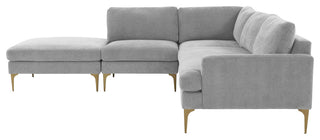 Serena Gray Velvet Large Left Arm Facing Chaise Sectional