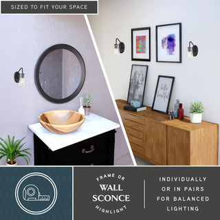 Beverly 1 Light Matte Black Bathroom Vanity Wall Sconce Fixture Clear Glass