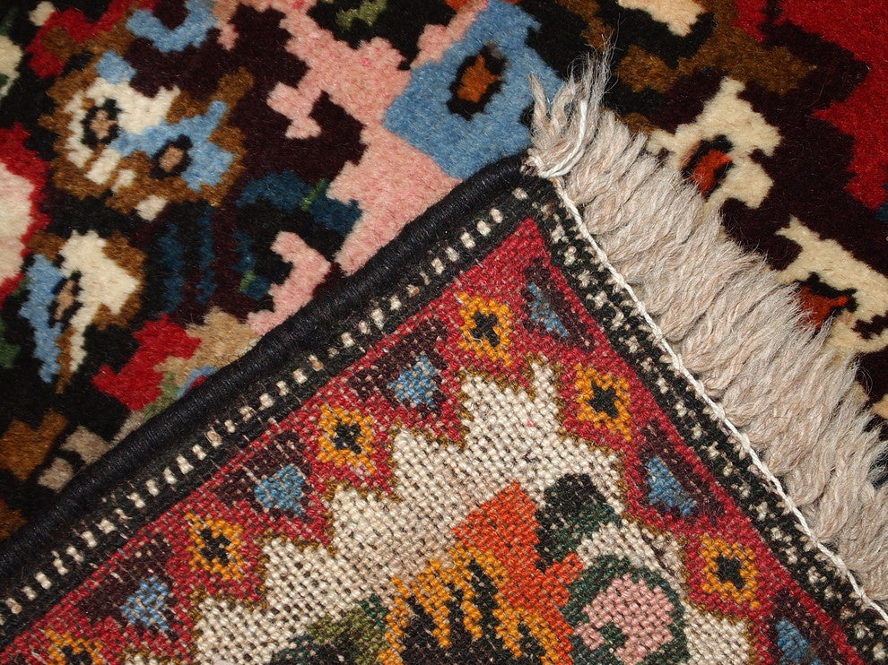 Consigned, Hand Made Vintage Persian Bakhtiari Rug 3.7'x4.9', 1970