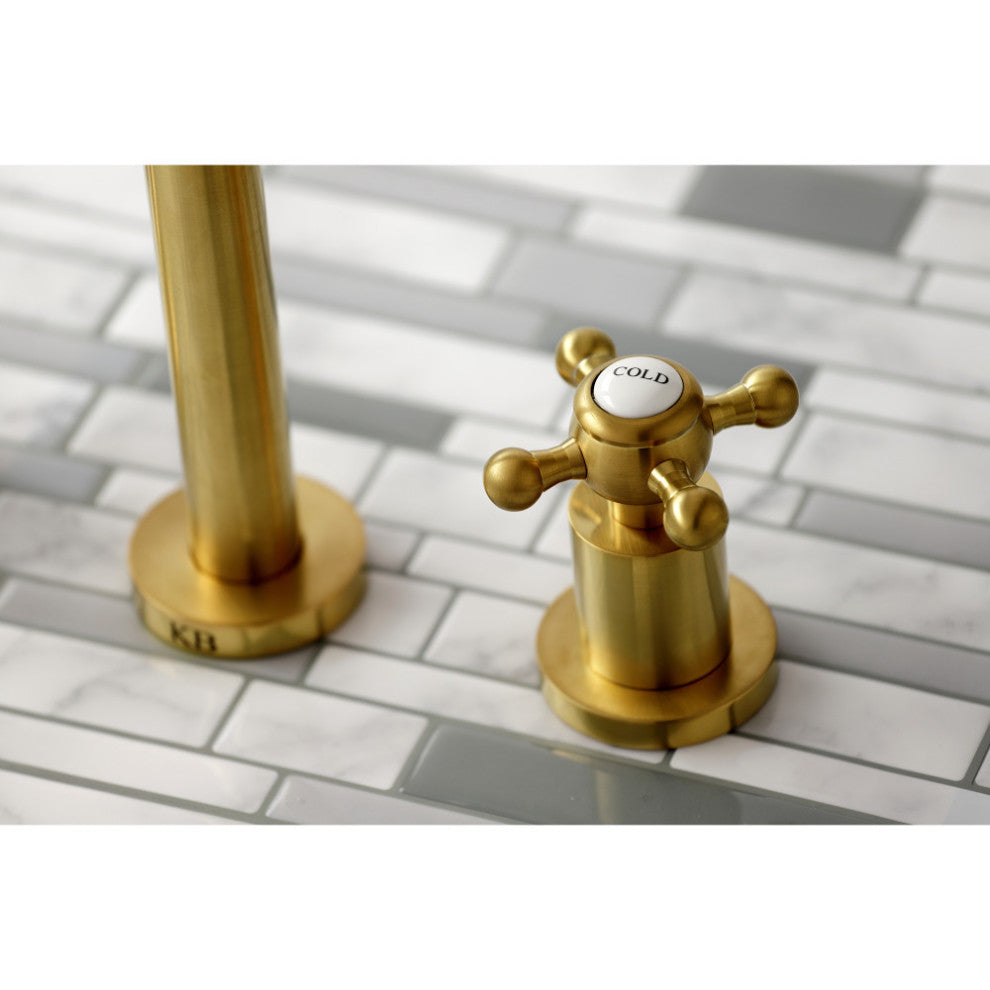 KS8027BX Two-Handle Wall Mount Tub Faucet, Brushed Brass
