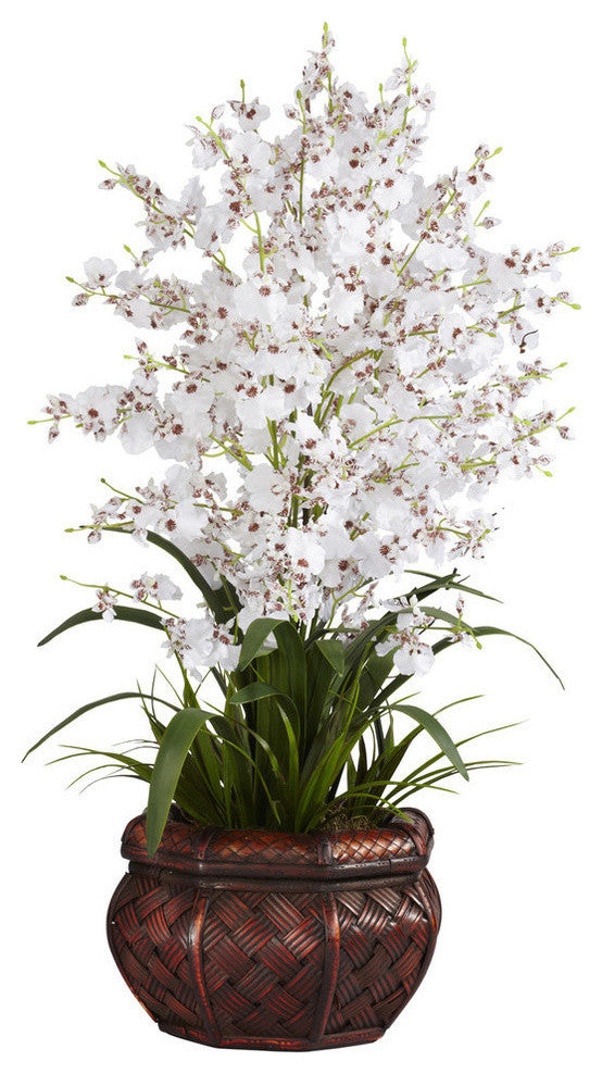 Dancing Lady Silk Flower Arrangement, White