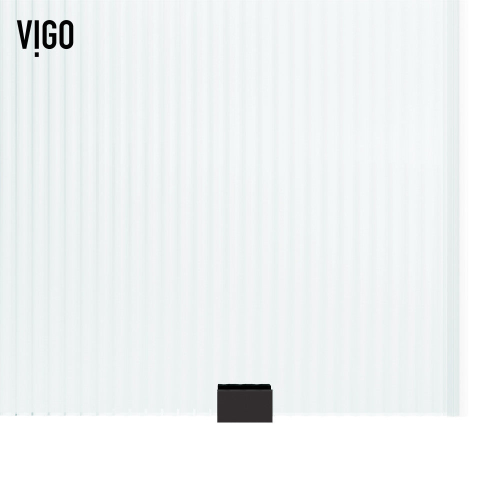 VIGO Elan 56" to 60" W x 74" H Frameless Sliding Shower Door, Matte Black, Left, Fluted Glass