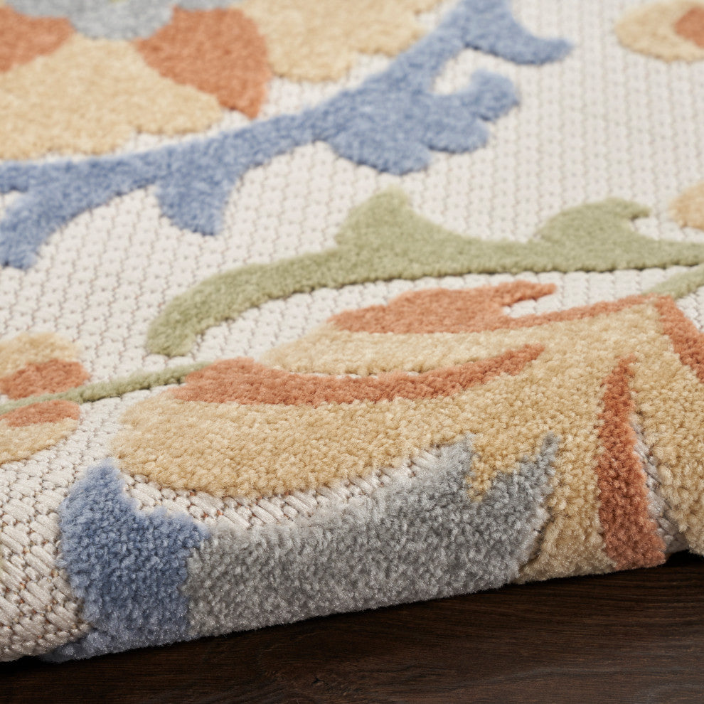 Nourison Aloha 7'10" x 10'6" Ivory Blue Outdoor Area Rug
