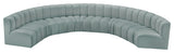 Arc Vegan Leather Upholstered 8-Pc. Inward Curved Modular Sectional, Green