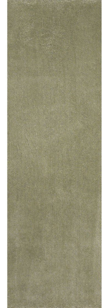 KAS Bliss 1568 Sage Shag Area Rug, 2'3" x 7'6" Runner