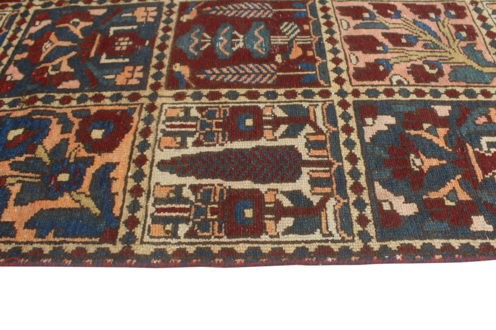 Fine Vintage Distressed Marjani Burgundy/Beige Runner, 3'6x9'7