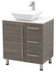 Windbay 30" Free Standing Vanity, Taupe Grey, White Stone Countertop