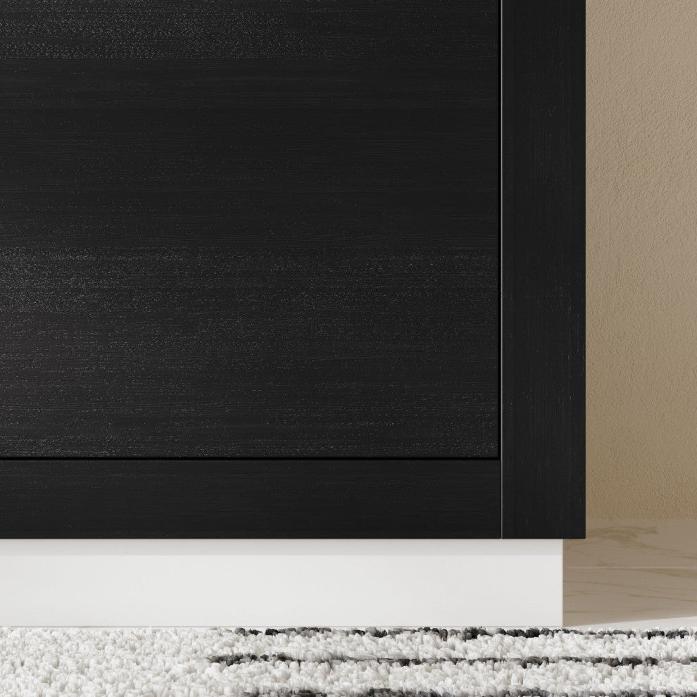 Boutique Bath Vanity, Black, 60", Double Sink, Freestanding