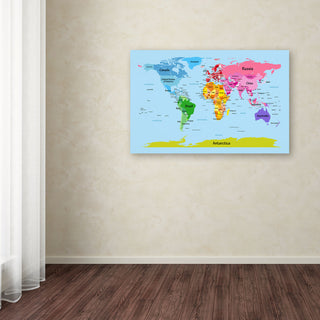 'World Map for Kids' Canvas Art by Michael Tompsett