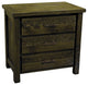 Barnwood Style Timber Peg 3-Drawer Chest, Weathered Slate