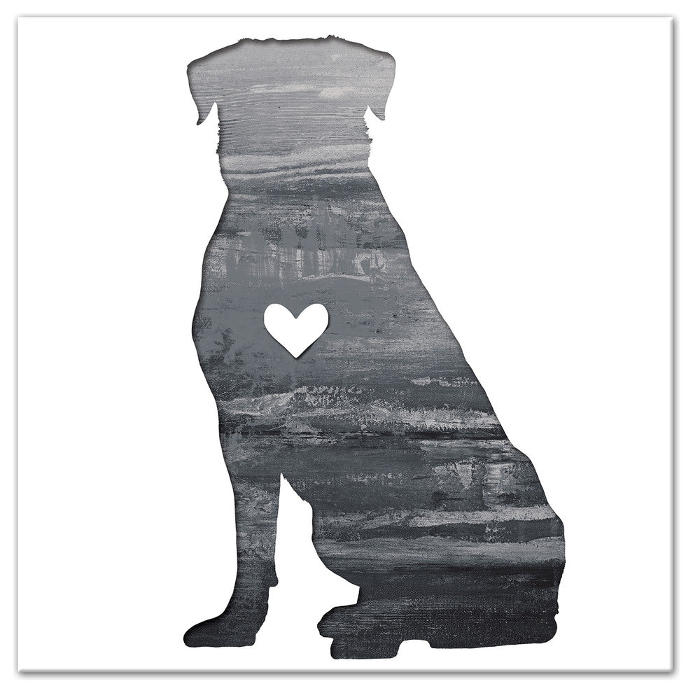Designs Direct Creative Group Ink Silhouette Rottweiler 12x12 Canvas Wall Art
