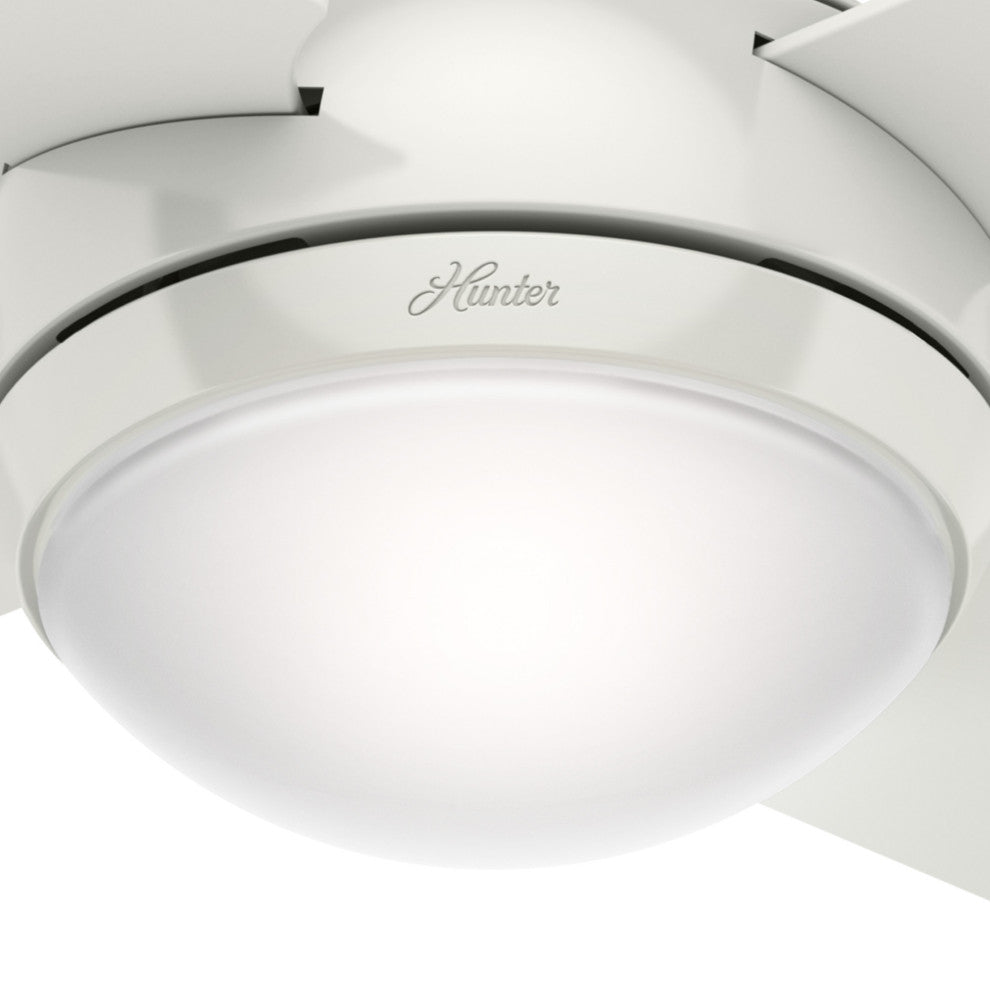 Hunter Fan Company Sonic Ceiling Fan With Light and Handheld Remote, White