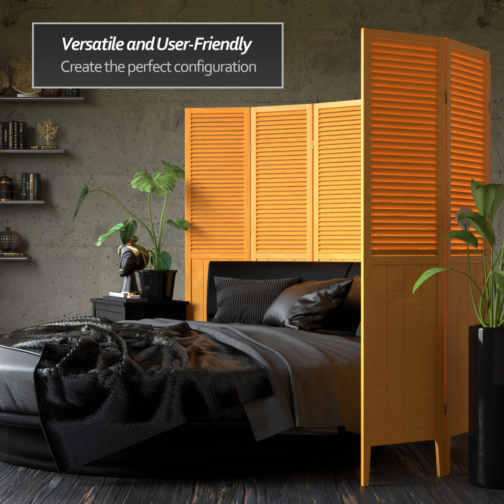 6' Tall Beadboard Divider, Honey, 6 Panels