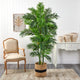 6' Curvy Parlor Artificial Palm Tree, Handmade Natural Cotton Planter