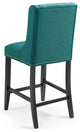 Counter Stool Chair, Fabric, Wood, Teal Blue, Modern, Bar Cafe Bistro Restaurant