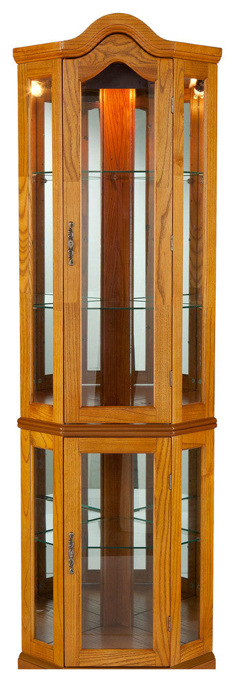 Diane Lighted Corner Curio Cabinet