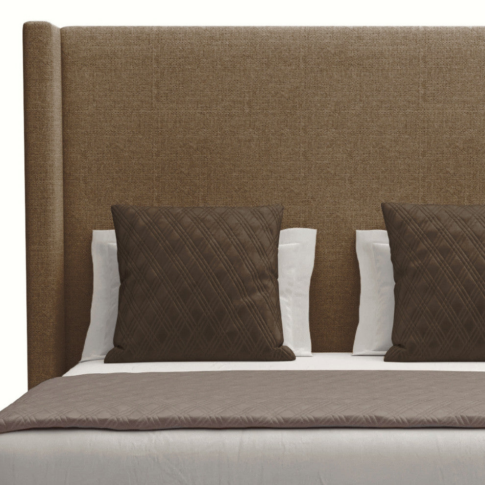 Nativa Interiors Aylet Plain Bed, Brown, King, Medium Headboard
