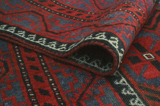 Vintage Distressed Abby Blue/Burgundy Runner, 4'1x9'1