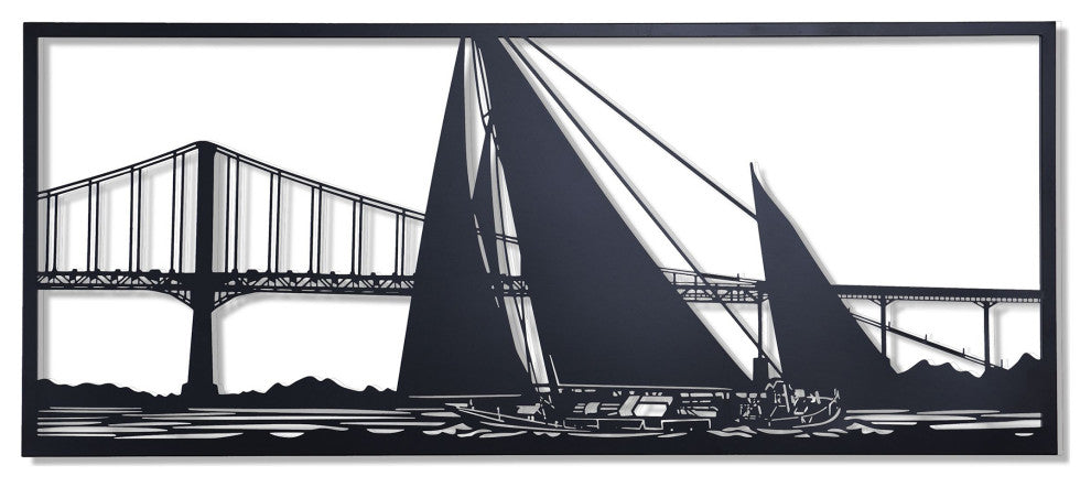 Shadows of a Sailboat, San Francisco Bay Metal Wall Decor