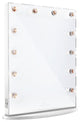 Hollywood Glow XL Vanity Mirror, Glossy White, Clear Led Globe Bulbs