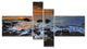 Sunset over Rocky Ocean Shore, Large Landscape Canvas Print, 60"x32", 4 panels