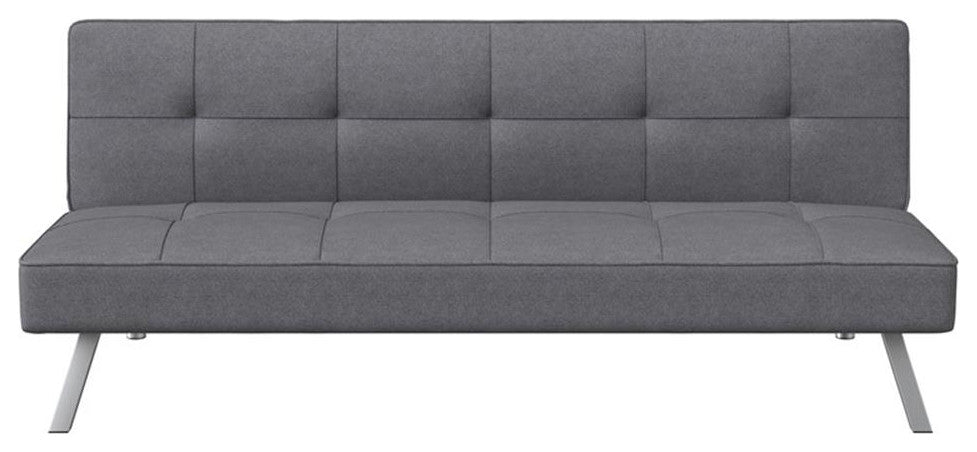 Serta Carson Tufted Sleeper Sofa in Charcoal Gray Fabric Upholstery