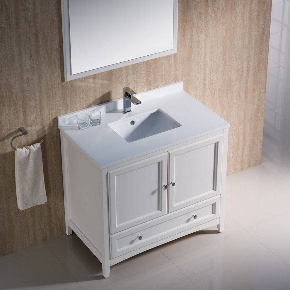 Fresca FVN2036AW Oxford 36" Antique White Traditional Bathroom Vanity