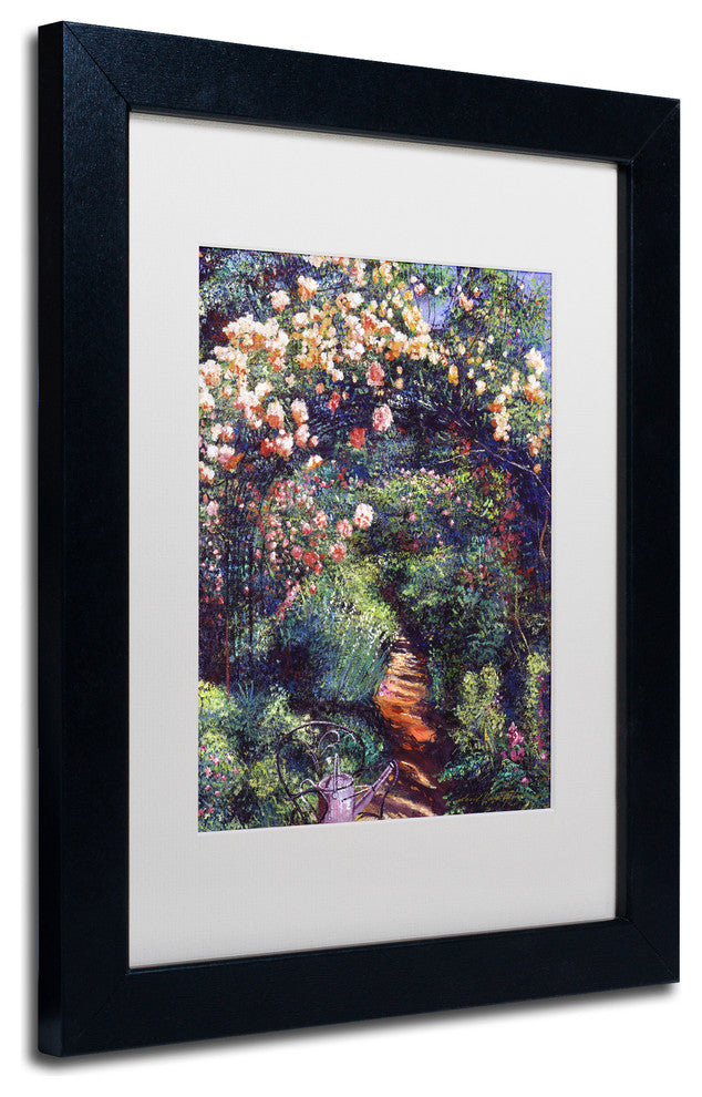 David Lloyd Glover ''Rose Arbor Pathway'' Art, Black Frame, 11"x14", White Matte