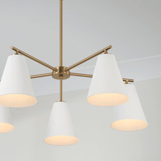 Capital Lighting AA1040 Charlie 5 Light 28"W Chandelier - Matte Brass / Black