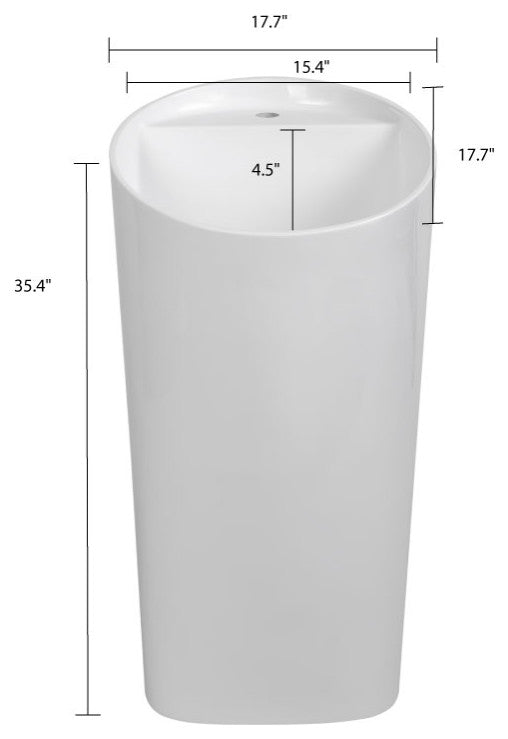 18" Streamline K-1955-18 Solid Surface Resin Freestanding Basin