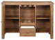 Acme Pascaline Server Gray Fabric Rustic Brown and Oak Finish