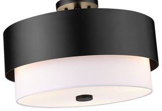 Z-LITE 3-Light Semi Flush, Matte Black