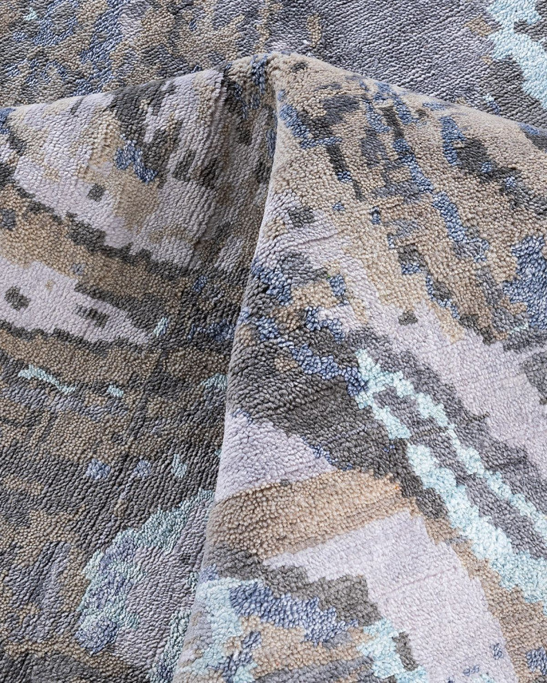 Ikat One-of-a-Kind Hand-Knotted Area Rug Gray, 8' 3" x 10' 3"