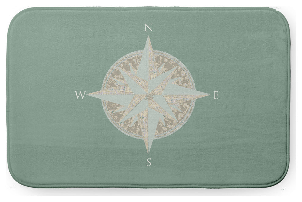 24" x 17" Compass Bathmat, Sage