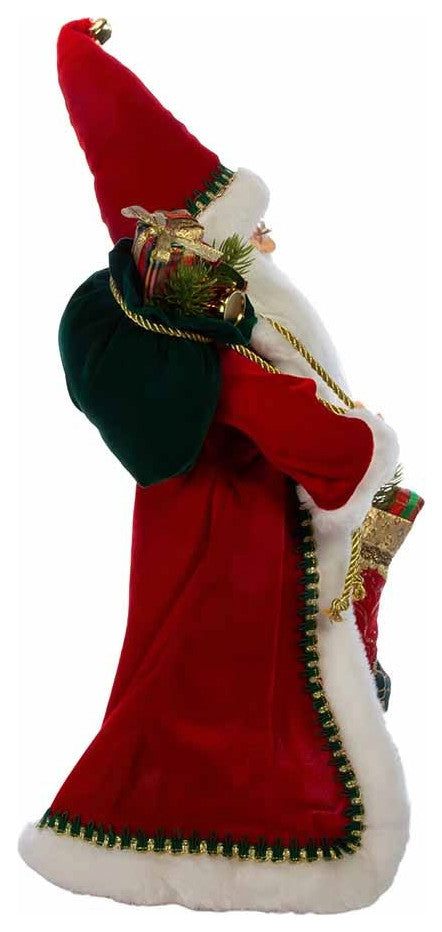 Kurt Adler 17" Kringle Klaus Fancy Santa With Stocking