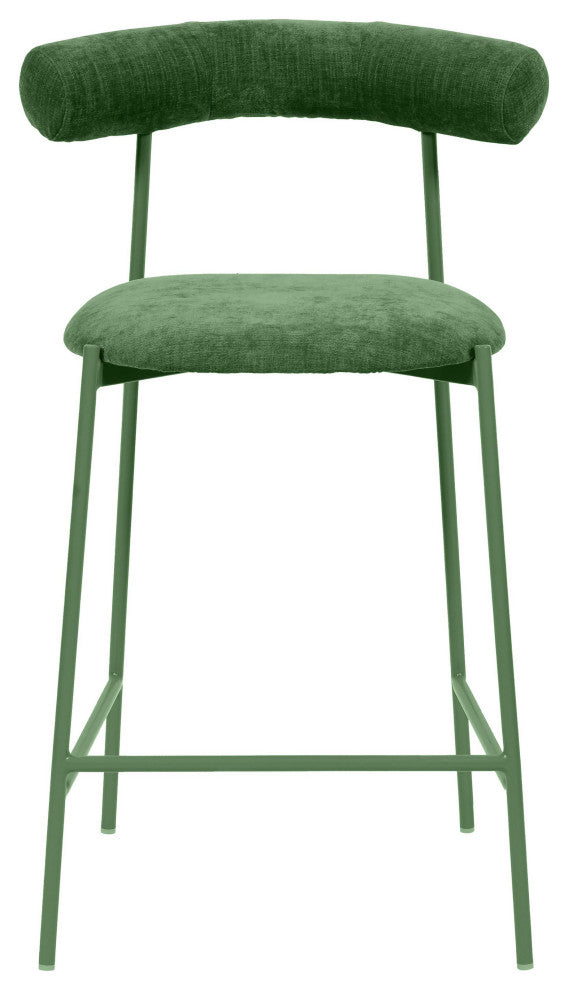 Liliana Forest Green Velvet Counter Stool - Forest Green