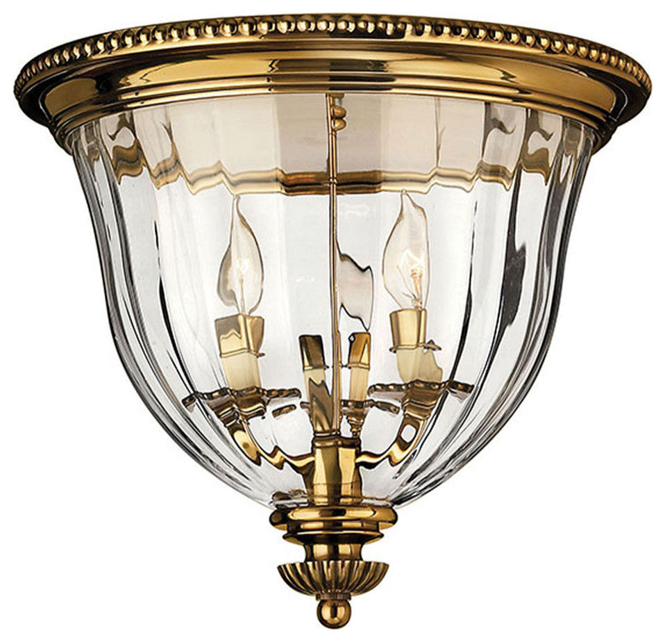 Hinkley Cambridge Medium Flush Mount, Burnished Brass