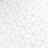 Metro Rhombus Mosaic Floor and Wall Tile, Matte White