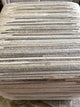 Decor Maisonette Striped Hide Pouf Maxwell, Beige, 18"