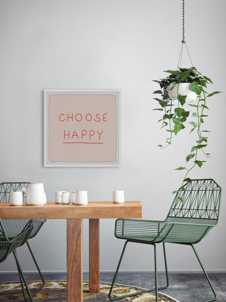 "Choose Happiness" Framed Painting Print, 24x24